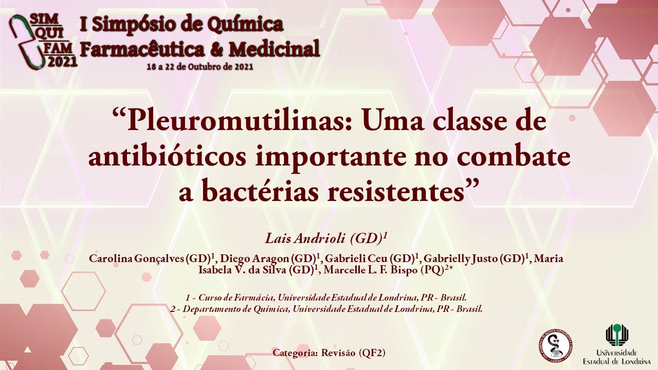 R-G-7: "Pleuromutilinas: Uma classe de antibióticos importante no combate a bactérias resistentes"